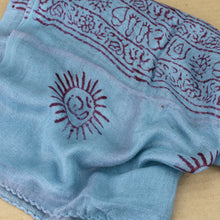 Load image into Gallery viewer, Violet Blue Indian Rayon Krishna Scarf with OM Symbol