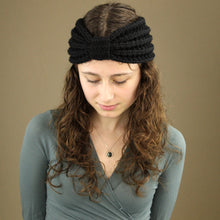 Load image into Gallery viewer, Thick Knitted Bow Look Headband - Black