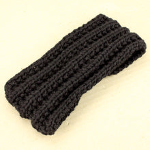 Load image into Gallery viewer, Thick Knitted Bow Look Headband - Black