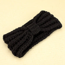 Load image into Gallery viewer, Thick Knitted Bow Look Headband - Black