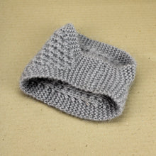 Load image into Gallery viewer, Wide Thick Knitted Curve Headband - Grey