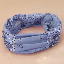 Load image into Gallery viewer, Wide Tube Bandana Headband - Lilac Paisley Purple
