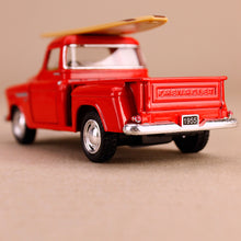 Load image into Gallery viewer, 1955 Chevrolet Stepside Pickup With Surfboard - Red