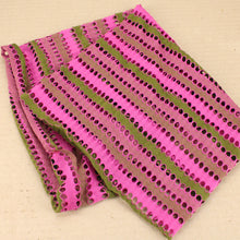 Load image into Gallery viewer, Boho Grunge Stretchy Tube Headband with Hole Pattern - Pink Green