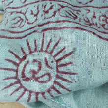 Load image into Gallery viewer, Sky Blue Indian Rayon Krishna Scarf with OM Symbol