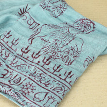 Load image into Gallery viewer, Sky Blue Indian Rayon Krishna Scarf with OM Symbol