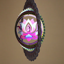 Load image into Gallery viewer, Large Lotus & Mandala Metal Wind Spinner