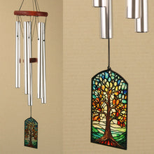 Load image into Gallery viewer, Tree of Life Tuned with Stained Glass Effect Wind Chime