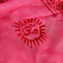 Load image into Gallery viewer, Large Hot Pink Indian Rayon Krishna Scarf with Hindu Symbols