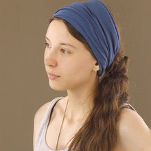 Load image into Gallery viewer, Cotton Stretch Tube Headband - Blue