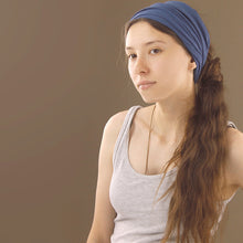 Load image into Gallery viewer, Cotton Stretch Tube Headband - Blue