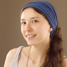 Load image into Gallery viewer, Cotton Stretch Tube Headband - Blue