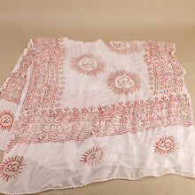 Load image into Gallery viewer, White Indian Rayon Krishna Scarf with OM Symbol