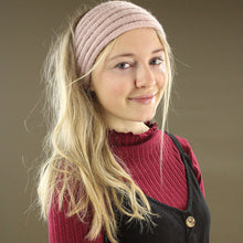 Load image into Gallery viewer, Knitted Wide Headband - Dusty Pink and Silver Speckled