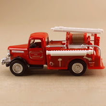 Load image into Gallery viewer, Classic Emergency Fire Engine Model Truck Silver Trim
