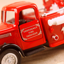 Load image into Gallery viewer, Classic Emergency Fire Engine Model Truck Silver Trim