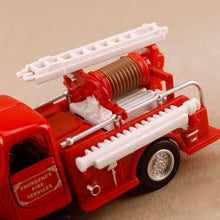 Load image into Gallery viewer, Classic Emergency Fire Engine Model Truck Silver Trim