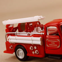 Load image into Gallery viewer, Classic Emergency Fire Engine Model Truck Silver Trim