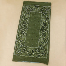 Load image into Gallery viewer, Wide Tube Bandana Headband - Dark Green Paisley