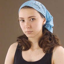 Load image into Gallery viewer, Wide Tube Bandana Headband - Sky Blue Paisley