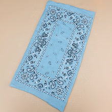 Load image into Gallery viewer, Wide Tube Bandana Headband - Sky Blue Paisley