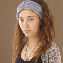 Load image into Gallery viewer, Double-Wrap Nepalese Headband - Grey Blue & White