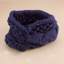 Load image into Gallery viewer, Knitted Extra Wide Headband - Navy Blue