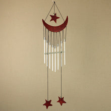 Load image into Gallery viewer, Wooden Moon and Star Windchime Metal