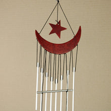 Load image into Gallery viewer, Wooden Moon and Star Windchime Metal