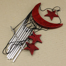 Load image into Gallery viewer, Wooden Moon and Star Windchime Metal