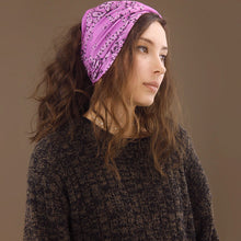 Load image into Gallery viewer, Wide Tube Bandana Headband - Lilac Paisley