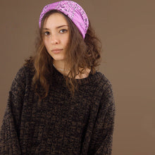 Load image into Gallery viewer, Wide Tube Bandana Headband - Lilac Paisley