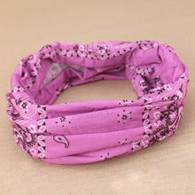Load image into Gallery viewer, Wide Tube Bandana Headband - Lilac Paisley