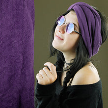 Load image into Gallery viewer, Double-Wrap Nepalese 100% Cotton Headband Purple