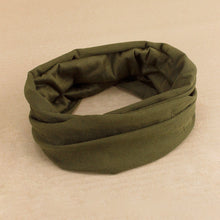 Load image into Gallery viewer, Cotton Stretch Tube Headband - Khaki