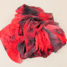 Load image into Gallery viewer, Slinky Sheer Red & Black Tie Dye Scarf