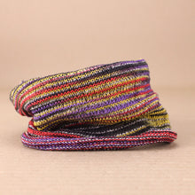 Load image into Gallery viewer, Nepalese Extra-Wide Stretchy Headband Purple Red Black