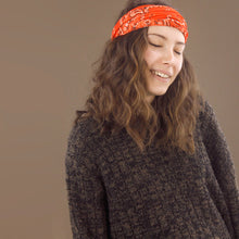 Load image into Gallery viewer, Wide Tube Bandana Headband - Orange Paisley