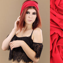 Load image into Gallery viewer, Headband extra wide thin cotton red
