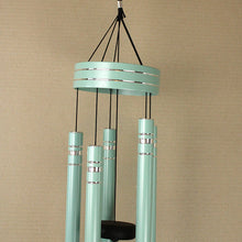 Load image into Gallery viewer, Metal Wind Chime - Light Green with Silver Engravings