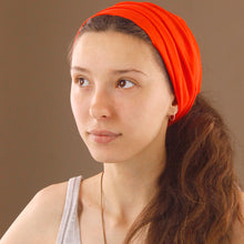 Load image into Gallery viewer, Cotton Stretch Tube Headband - Orange
