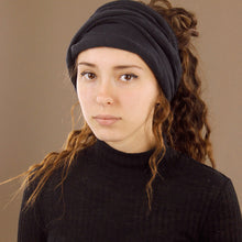 Load image into Gallery viewer, Double-Wrap Nepalese 100% Cotton Headband Black