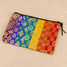 Load image into Gallery viewer, Rainbow Striped Zip Purse - Gold Designs