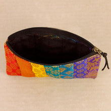 Load image into Gallery viewer, Rainbow Striped Zip Purse - Gold Designs