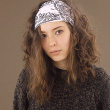 Load image into Gallery viewer, Wide Tube Bandana Headband - White Paisley