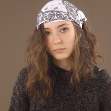 Load image into Gallery viewer, Wide Tube Bandana Headband - White Paisley