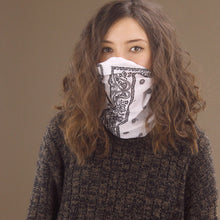 Load image into Gallery viewer, Wide Tube Bandana Headband - White Paisley