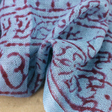 Load image into Gallery viewer, Violet Blue Indian Rayon Krishna Scarf with OM Symbol
