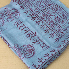 Load image into Gallery viewer, Violet Blue Indian Rayon Krishna Scarf with OM Symbol
