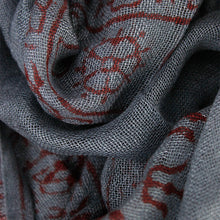 Load image into Gallery viewer, Indian Cotton Hindu Krishna Scarf Blue-Grey
